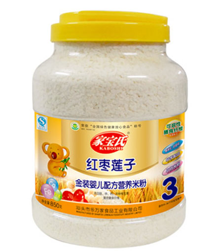 家寶氏紅棗蓮子營養(yǎng)米粉3段桶裝