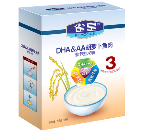 雀皇225g胡蘿卜魚肉營養(yǎng)奶米粉(3段)