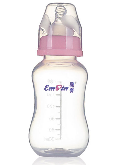 皇嬰標(biāo)口PP圓弧自動(dòng)小奶瓶120ml粉色