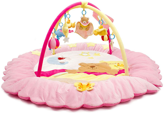 豐盛安睡小熊爬行墊粉色