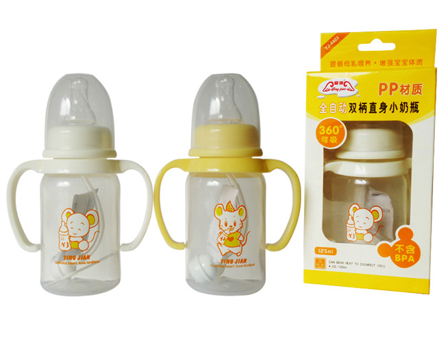 嬰健PP4安全自動雙柄小直身小奶瓶