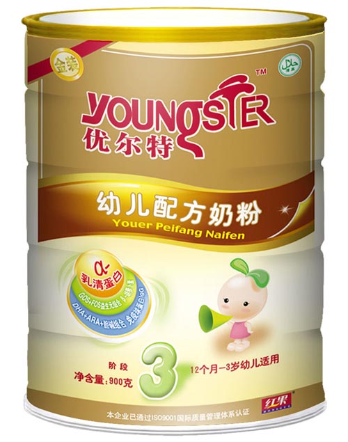 紅果優(yōu)爾特金裝幼兒配方奶粉3段聽裝