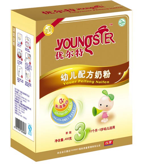 紅果優(yōu)爾特金裝幼兒配方奶粉3段盒裝