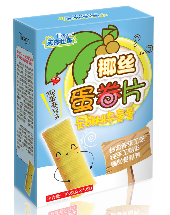 天然世家椰絲蛋卷片