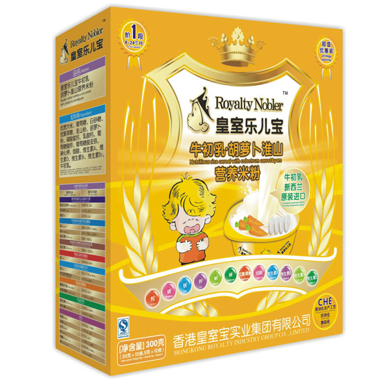 皇室樂兒寶牛初乳胡蘿卜淮山營(yíng)養(yǎng)米粉300克