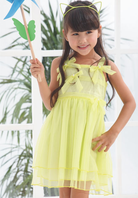 威斯米蝴蝶結(jié)裙子黃色