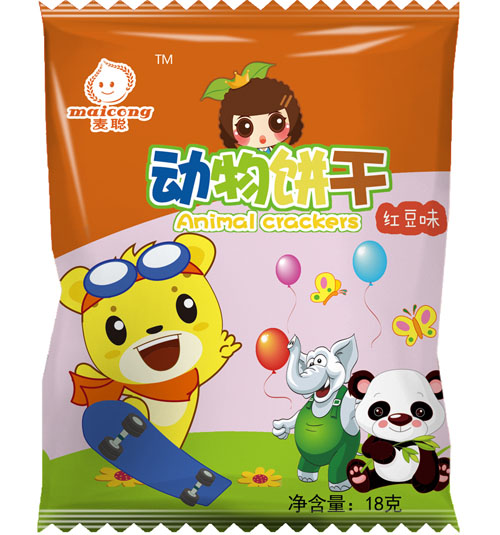 麥聰動(dòng)物餅干紅豆味