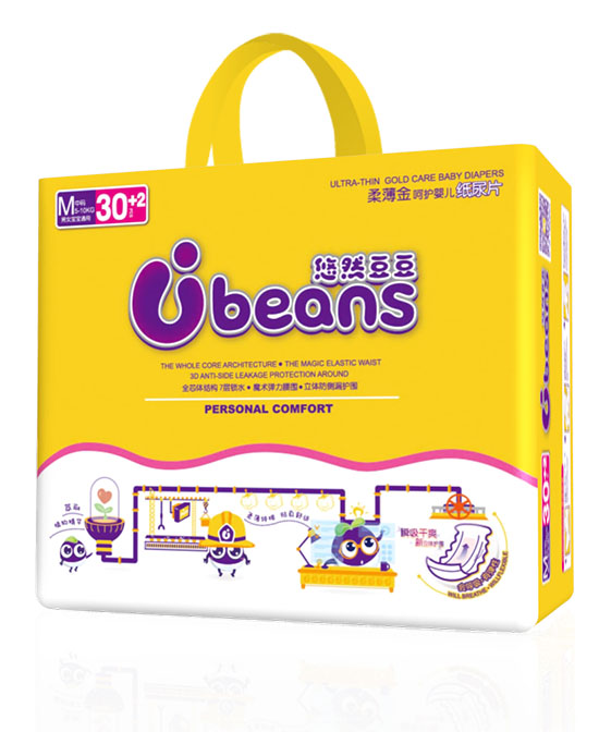 悠然豆豆柔薄金呵護(hù)嬰兒紙尿片M32片