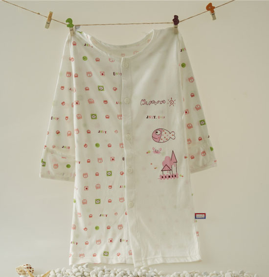 金色小魚麻塞爾纖維單面小魚護手長袍