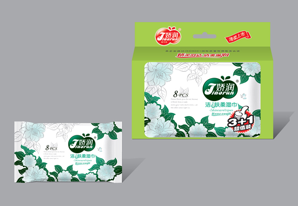 嬌潤(rùn)潔膚柔8片印象花濕巾