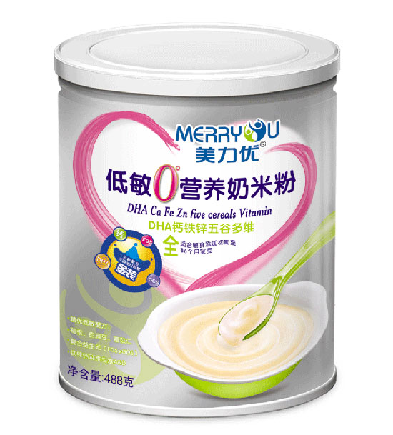 美力優(yōu)DHA鈣鐵鋅五谷多維聽裝低敏0°營養(yǎng)奶米粉全段