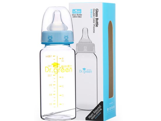 格林博士標口玻璃奶瓶180ML藍色