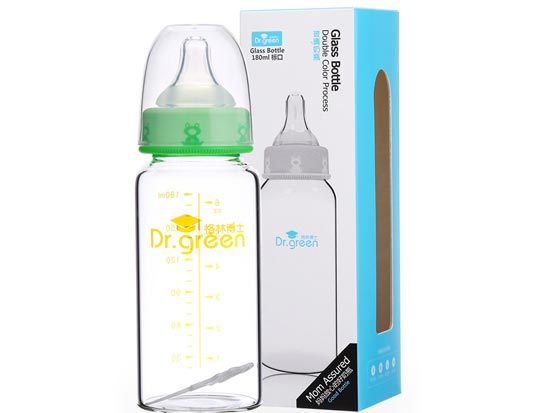 格林博士標(biāo)口玻璃奶瓶180ML綠色