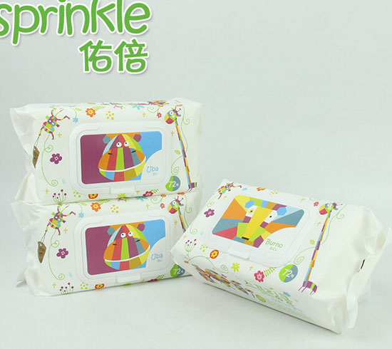 佑倍韓國進口嬰兒濕巾72片帶蓋