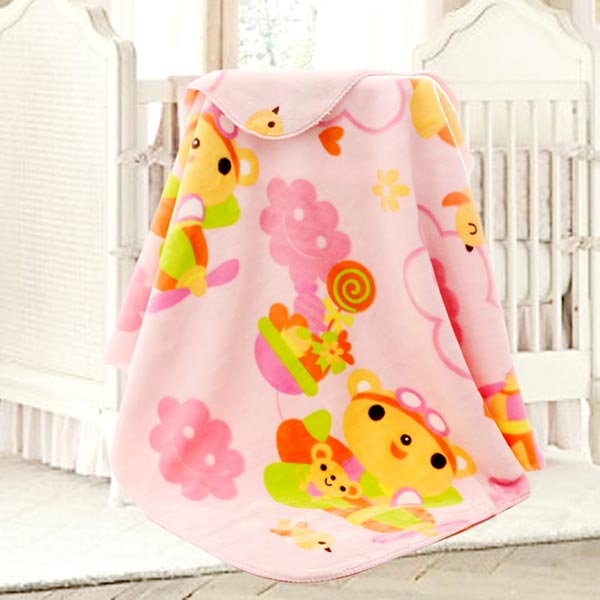 亞奧超柔云毯飛機(jī)熊粉色