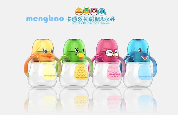 盟寶卡通動物系列奶瓶