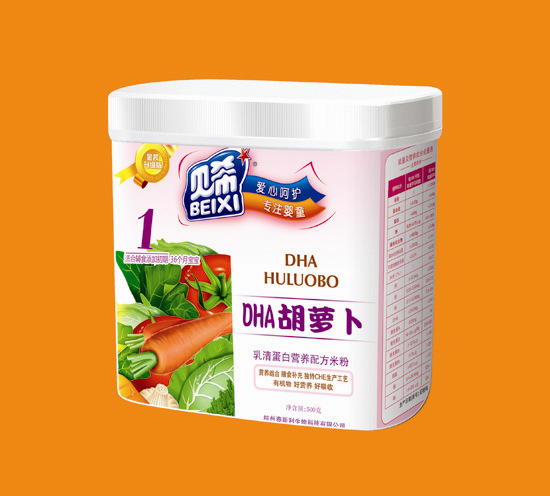 貝希乳清蛋白營養(yǎng)米粉桶裝-DHA胡蘿卜配方