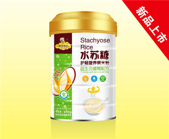 歐貝米拉水蘇糖護(hù)暢營養(yǎng)餐米粉益生元健胃配方聽裝