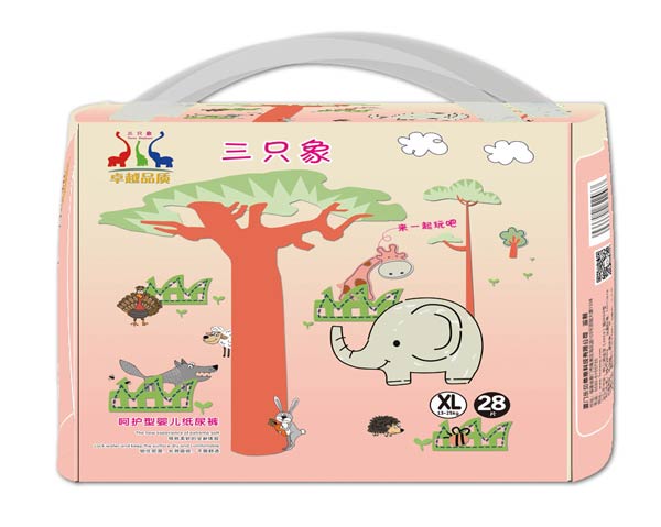 三只象呵護型嬰兒紙尿褲XL28片