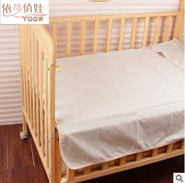 不變形包邊90X140CM兒童有機(jī)棉彩棉梭織布格子床單yinge墊被單