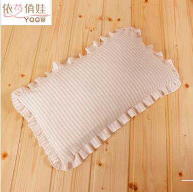 配特級蕎麥殼枕芯夏0-5歲天然棉彩棉純棉yinge枕頭兒童荷葉邊枕套