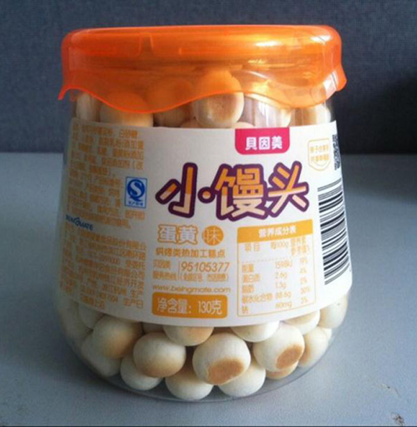 貝因美蛋黃味小饅頭罐裝