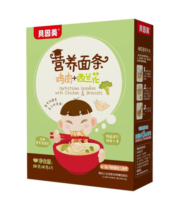 貝因美營養(yǎng)面條-雞肉+西蘭花
