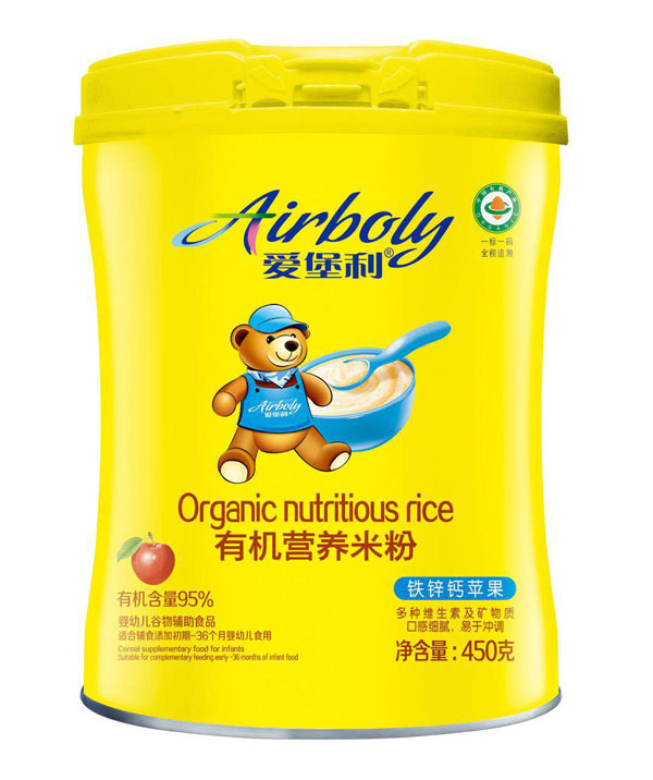 愛堡利鐵鋅鈣蘋果有機(jī)營(yíng)養(yǎng)米粉