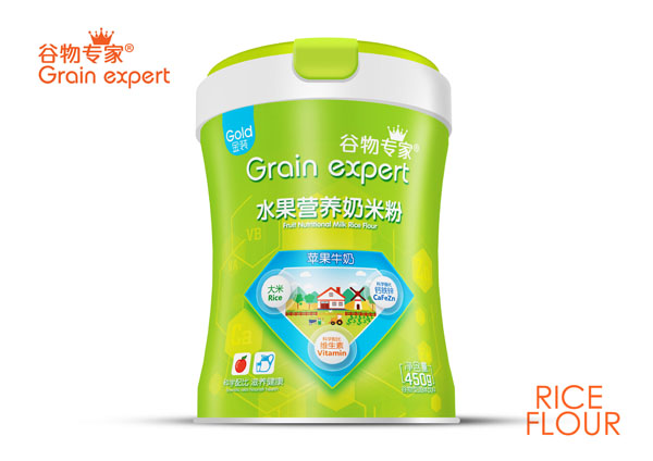 谷物專家水果營養(yǎng)奶米粉-蘋果牛奶 桶裝