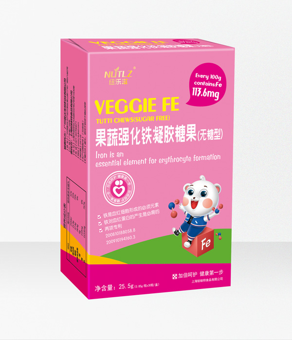 紐樂滋果蔬強化鐵凝膠糖果(無糖型)