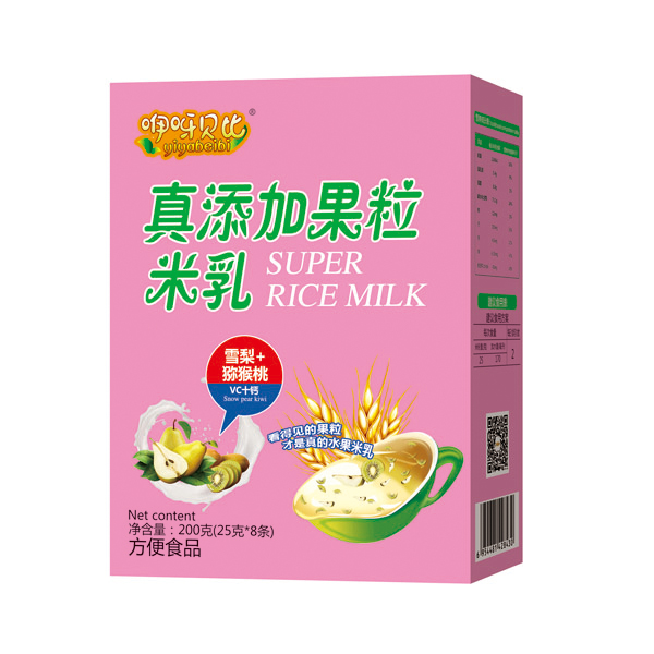 咿呀貝比真添加果粒米乳 雪梨+獼猴桃 盒裝
