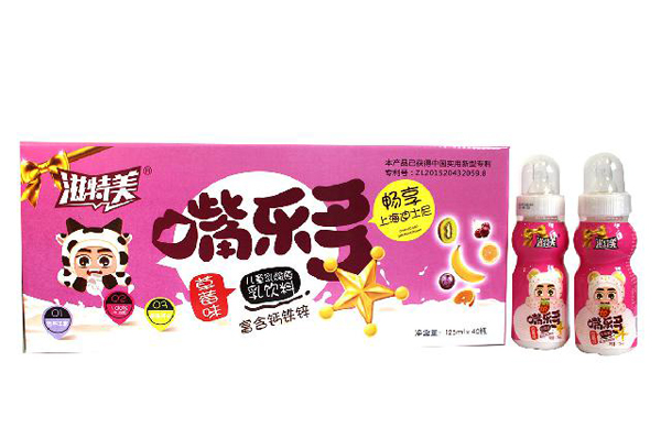 滋特美嘴樂(lè)多兒童乳酸菌乳飲料 草莓味40瓶裝 粉色