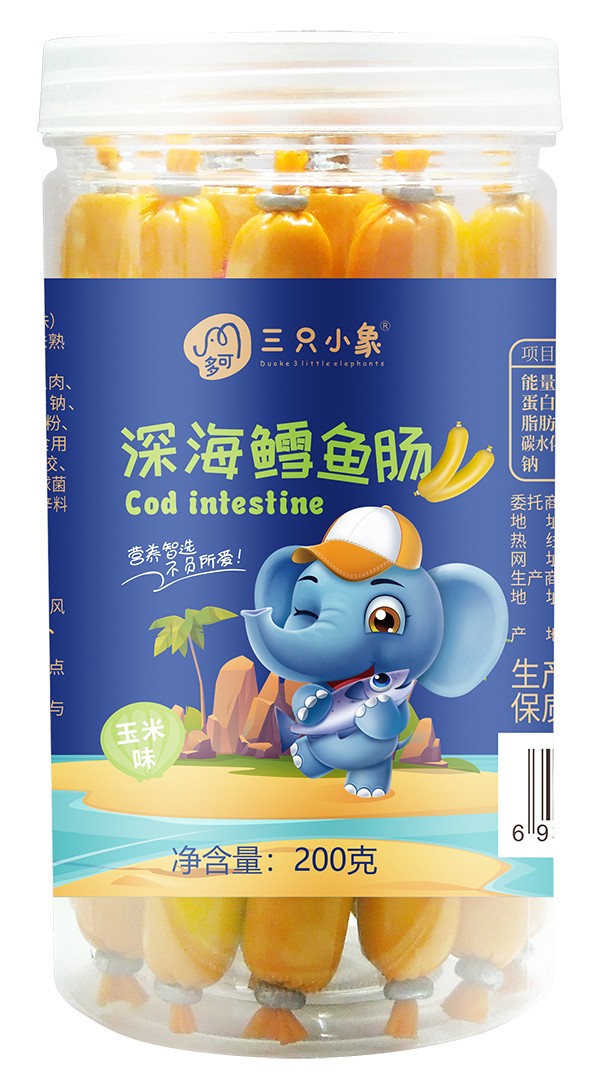多可三只小象16支裝魚(yú)腸 玉米味