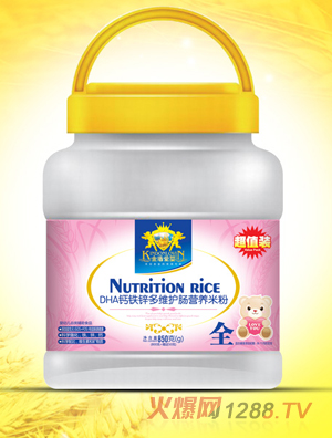 金盾愛(ài)嬰益生元腹瀉期專(zhuān)用米粉-DHA鈣鐵鋅多維護(hù)腸淮山薏米野山核桃玉米粗糧米粉850g