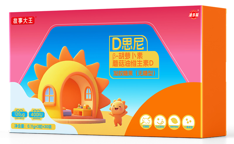 潘多星故事大王D思尼β-胡蘿卜素蘑菇油維生素D凝膠糖果(無糖型)