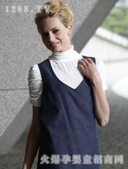 也諾開襟疊扣牛仔背心