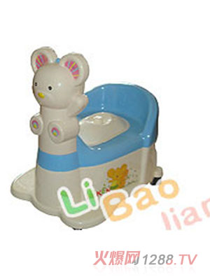 麗寶健卡通藍嬰兒座便器