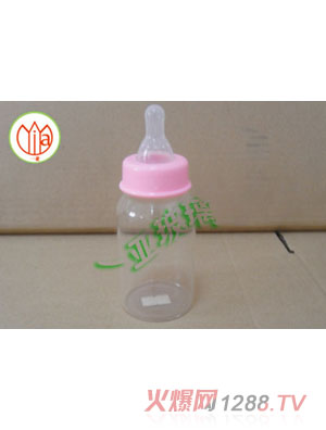 一亞可愛粉耐高溫玻璃奶瓶