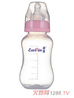 皇嬰標(biāo)口PP圓弧自動大奶瓶240ml粉色
