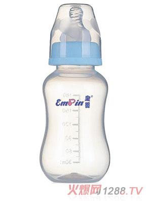 皇嬰標(biāo)口PP圓弧自動大奶瓶240ml藍(lán)色