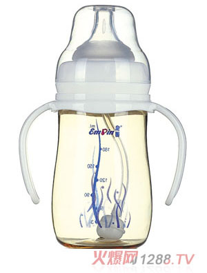 皇嬰PPSU寬口圓弧自動奶瓶210ml白色