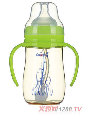 皇嬰PPSU寬口圓弧自動奶瓶210ml綠色