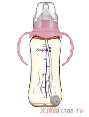 皇嬰PPSU標口圓弧自動奶瓶270ml粉色