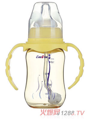 皇嬰PPSU標口圓弧自動奶瓶120ml黃色