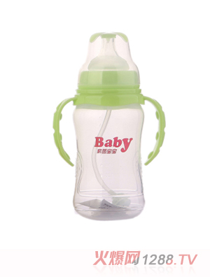 家茵寶寶寬口徑雙柄全自動(dòng)防滑PP奶瓶
