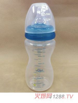 嬰兒手榴彈形PP奶瓶240ML藍(lán)色