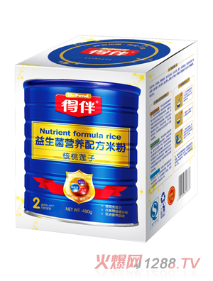 得伴益生菌核桃蓮子營養(yǎng)配方米粉2段