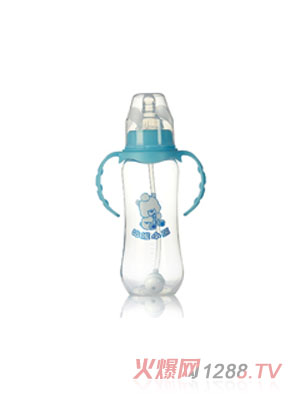 哈尼小熊標(biāo)口弧形雙耳自動PP奶瓶240ml