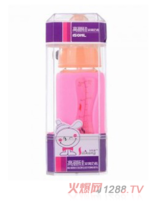 矽利康無手柄標口玻璃奶瓶150ml