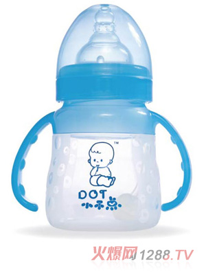 小不點yinge寬口徑硅膠藍(lán)色奶瓶140ml